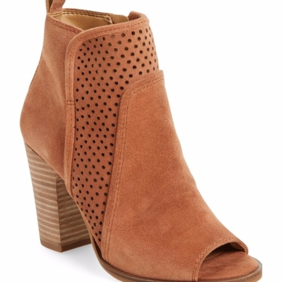 New Lucky Brand Lakmeh Peep Toe Booties - Picture 11 of 11